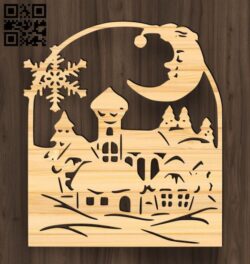 Christmas scene E0017929 file cdr and dxf free vector download for Laser cut plasma