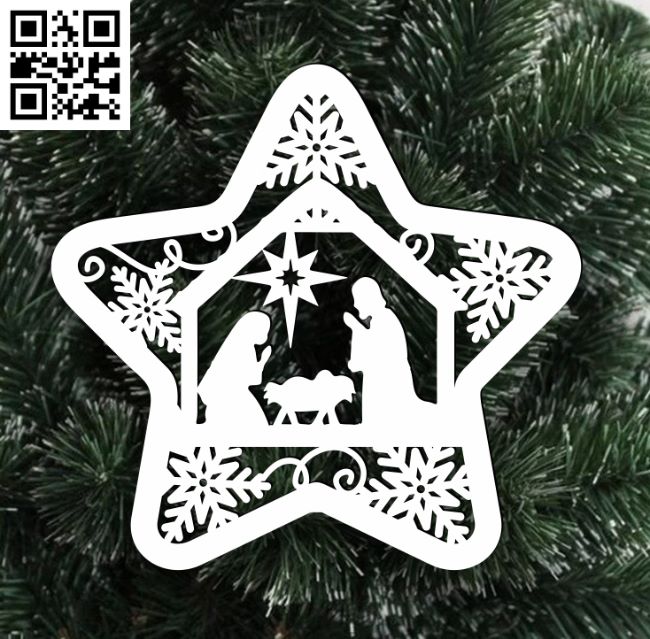 Christmas star E0017968 file cdr and dxf free vector download for laser cut