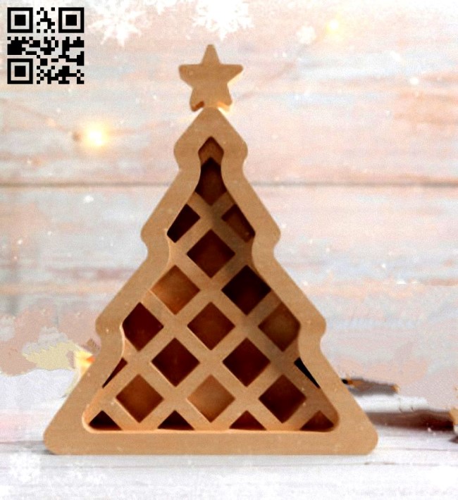 Christmas tree E0017870 file cdr and dxf free vector download for Laser cut