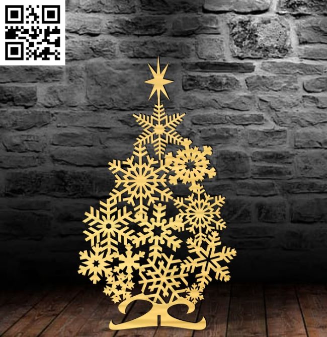 Christmas tree E0017889 file cdr and dxf free vector download for Laser cut