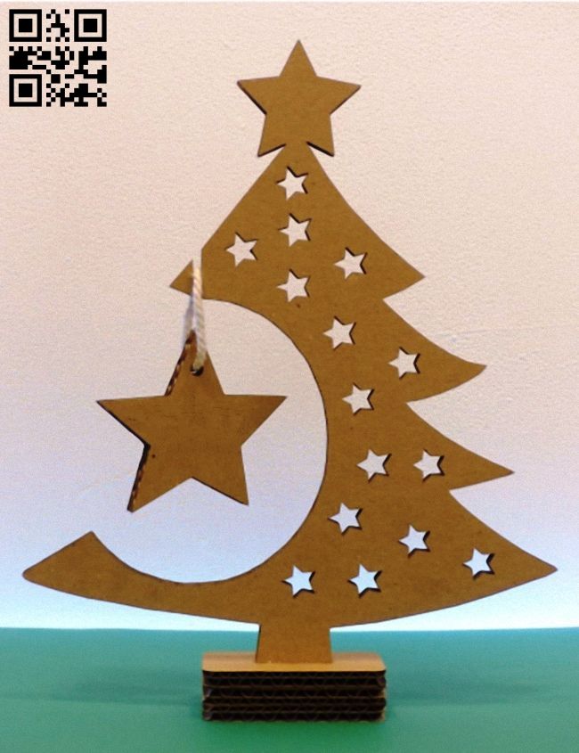 Christmas tree E0017910 file cdr and dxf free vector download for Laser cut