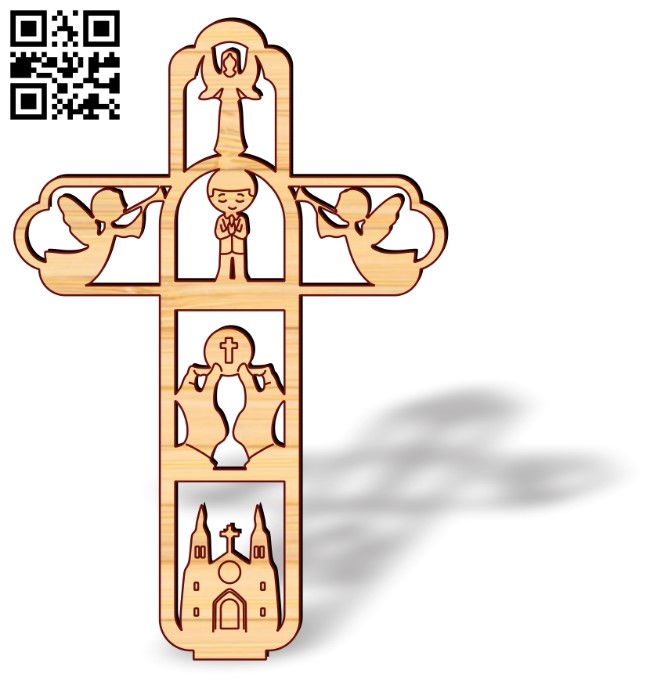 Cross with boy E0017854 file cdr and dxf free vector download for Laser cut