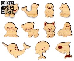 Cute animals E0017815 file cdr and dxf free vector download for laser cut