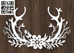 Floral crowned E0017880 file cdr and dxf free vector download for Laser cut