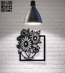 Flowers wall decor E0017912 file cdr and dxf free vector download for Laser cut plasma