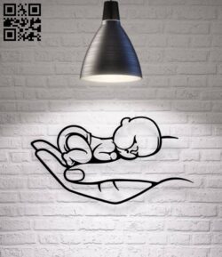 Hand holding a baby E0017871 file cdr and dxf free vector download for Laser cut plasma