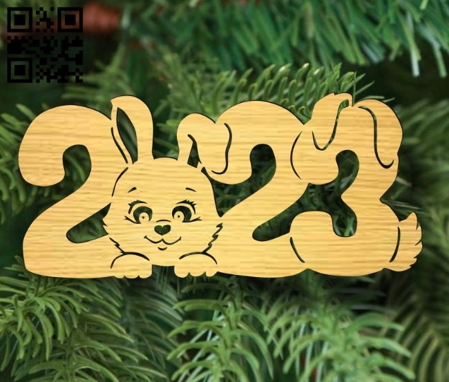 Happy New Year 2023 E0017891 file cdr and dxf free vector download for Laser cut