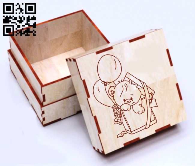 Happy birthday box E0017898 file cdr and dxf free vector download for Laser cut