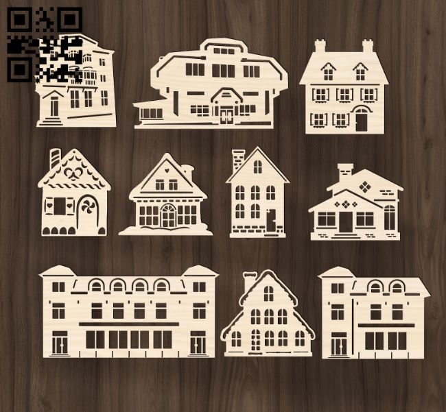 House E0017927 file cdr and dxf free vector download for Laser cut plasma