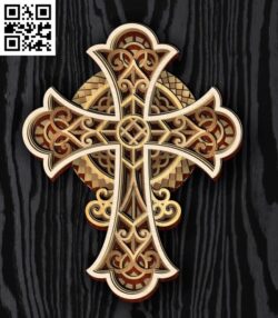 Layered Cross E0017918 file cdr and dxf free vector download for Laser cut