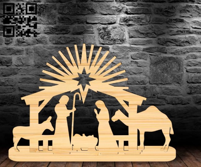 Nativity scene E0017846 file cdr and dxf free vector download for Laser cut