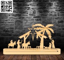 Nativity scene E0017856 file cdr and dxf free vector download for Laser cut