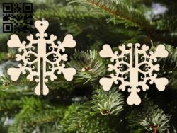 3D Snowflake E0017867 file cdr and dxf free vector download for Laser cut