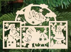 Santa christmas pictures E0017907 file cdr and dxf free vector download for Laser cut