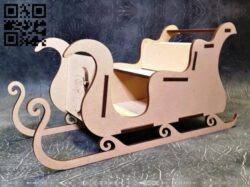 Santa sleigh E0017963 file cdr and dxf free vector download for laser cut