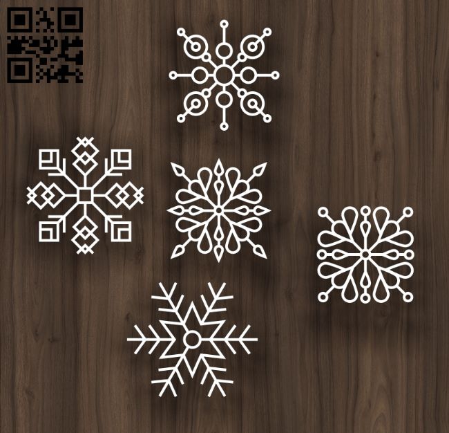 Snowflakes E0017829 file cdr and dxf free vector download for laser cut
