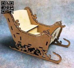 Wooden sleigh E0017962 file cdr and dxf free vector download for laser cut