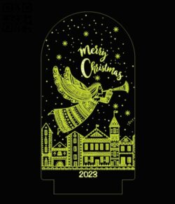 iIlusion led lamp Christmas E0017978 file cdr and dxf free vector download for laser engraving machine