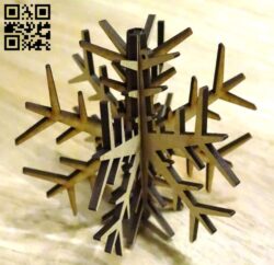 3D Snowflake E0018126 file cdr and dxf free vector download for laser cut