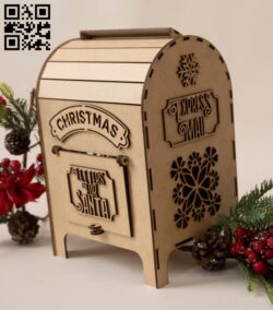 Christmas Mailbox E0018050 file cdr and dxf free vector download for laser cut
