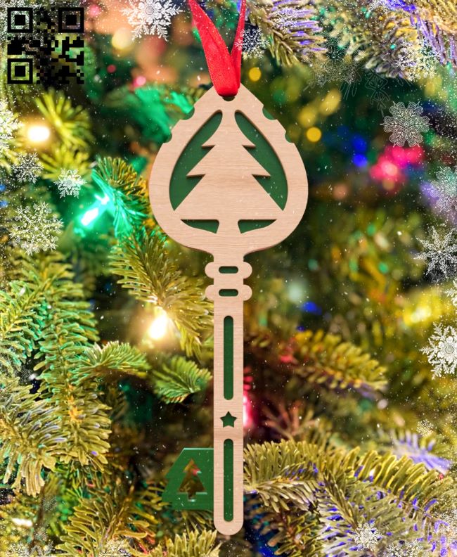 Christmas Tree Key E0018004 file cdr and dxf free vector download for laser cut