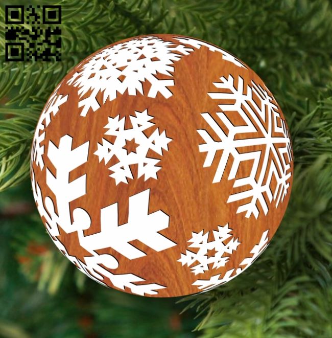 Christmas ball E0017991 file cdr and dxf free vector download for laser cut