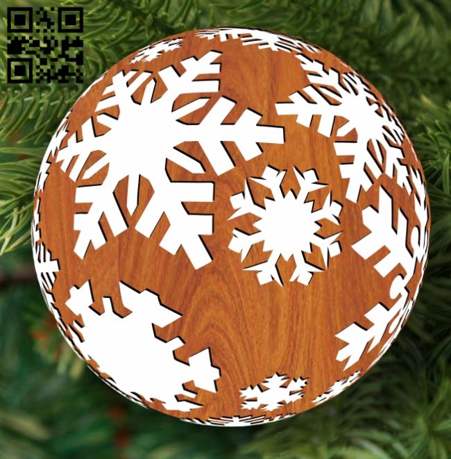 Christmas ball E0017992 file cdr and dxf free vector download for laser cut