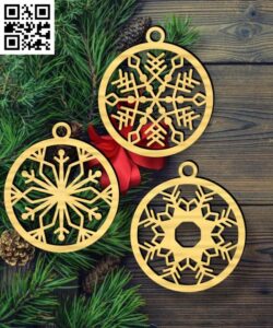 Christmas ball E0018029 file cdr and dxf free vector download for laser cut