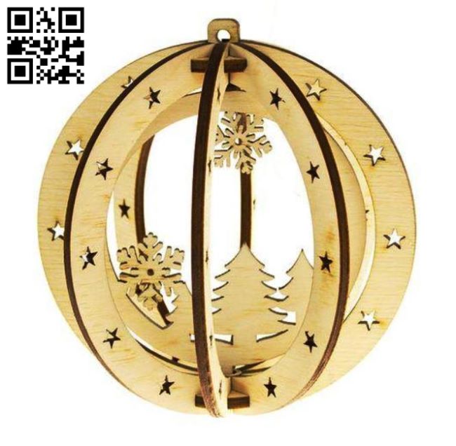Christmas ball E0018110 file cdr and dxf free vector download for laser cut
