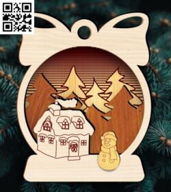 Christmas ball E0018122 file cdr and dxf free vector download for laser cut