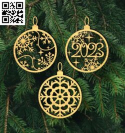 Christmas ball E0018133 file cdr and dxf free vector download for laser cut