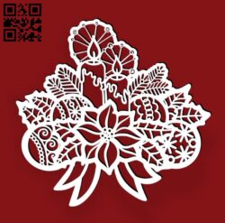 Christmas bouquet E0018137 file cdr and dxf free vector download for laser cut