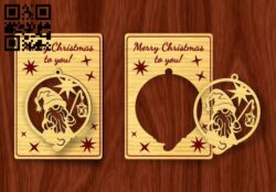 Christmas card E0018063 file cdr and dxf free vector download for laser cut