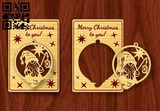Christmas card E0018063 file cdr and dxf free vector download for laser cut