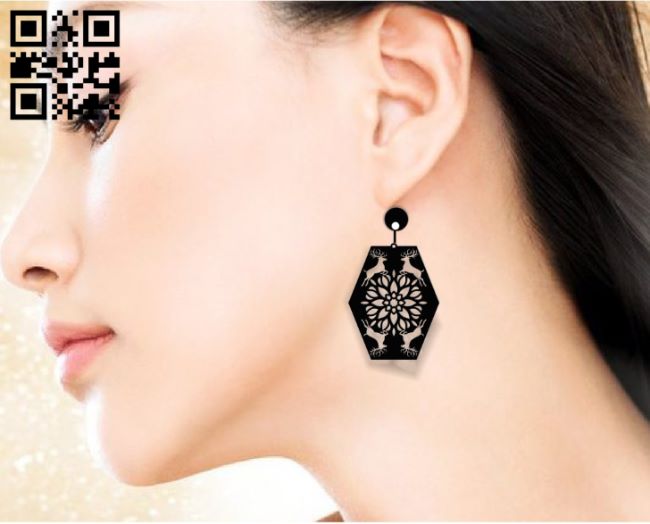 Christmas earrings E0018082 file cdr and dxf free vector download for laser cut