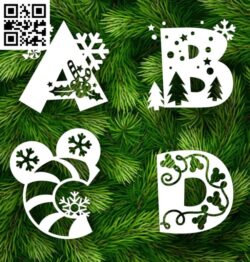Christmas font E0018051 file cdr and dxf free vector download for laser cut