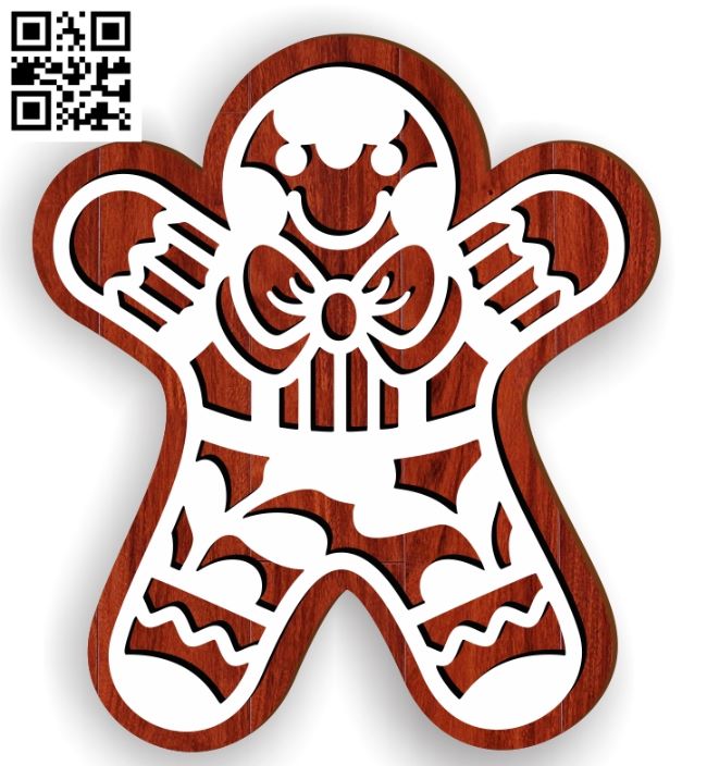 Christmas gingerbread E0017989 file cdr and dxf free vector download for laser cut