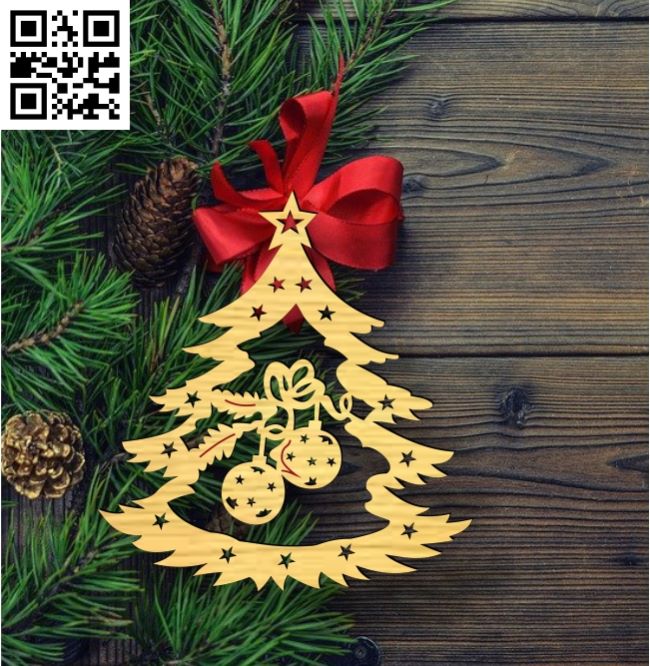 Christmas ornament E0017986 file cdr and dxf free vector download for laser cut