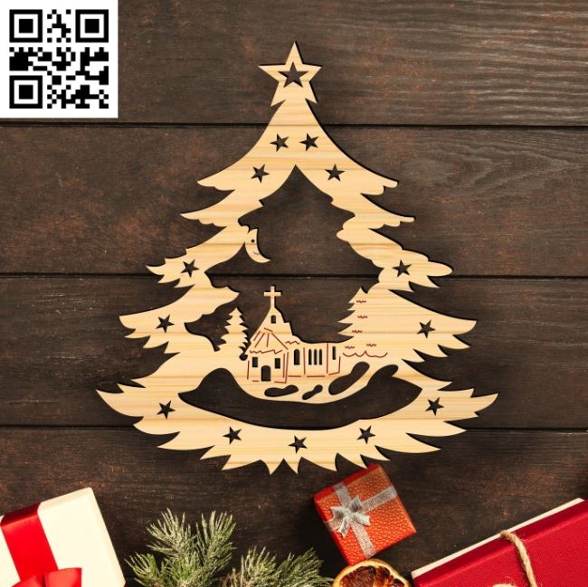 Christmas ornament E0017987 file cdr and dxf free vector download for laser cut