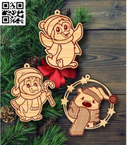 Christmas ornament E0018016 file cdr and dxf free vector download for laser cut