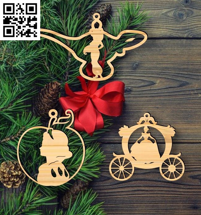 Christmas ornament E0018054 file cdr and dxf free vector download for laser cut