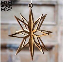 Christmas star E0018024 file cdr and dxf free vector download for laser cut