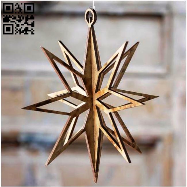 Christmas star E0018024 file cdr and dxf free vector download for laser cut