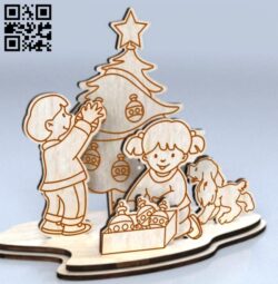 Christmas tree E0018094 file cdr and dxf free vector download for laser cut