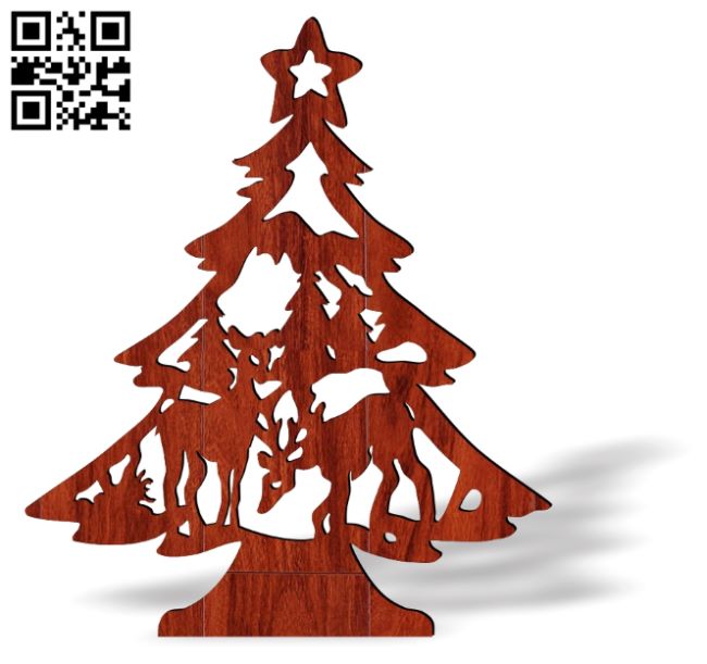 Christmas tree E0018115 file cdr and dxf free vector download for laser cut