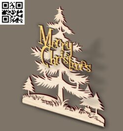 Christmas tree E0018128 file cdr and dxf free vector download for laser cut