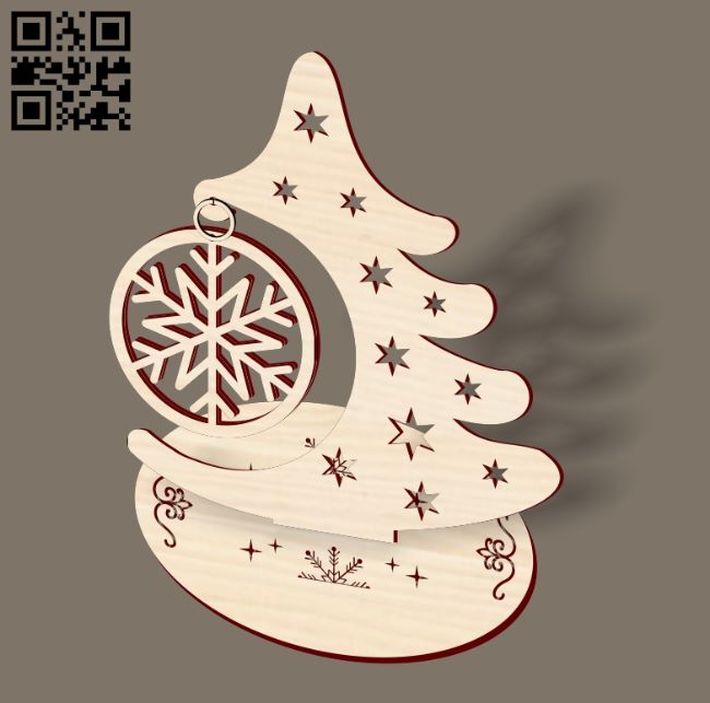 Christmas tree E0018136 file cdr and dxf free vector download for laser cut