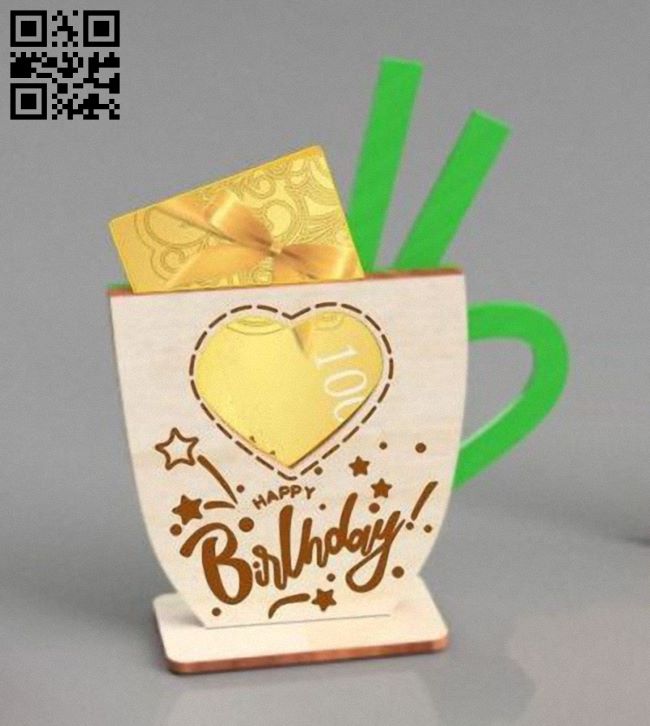 Cup card holder E0018118 file cdr and dxf free vector download for laser cut