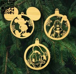 Disney Christmas ball E0018060 file cdr and dxf free vector download for laser cut