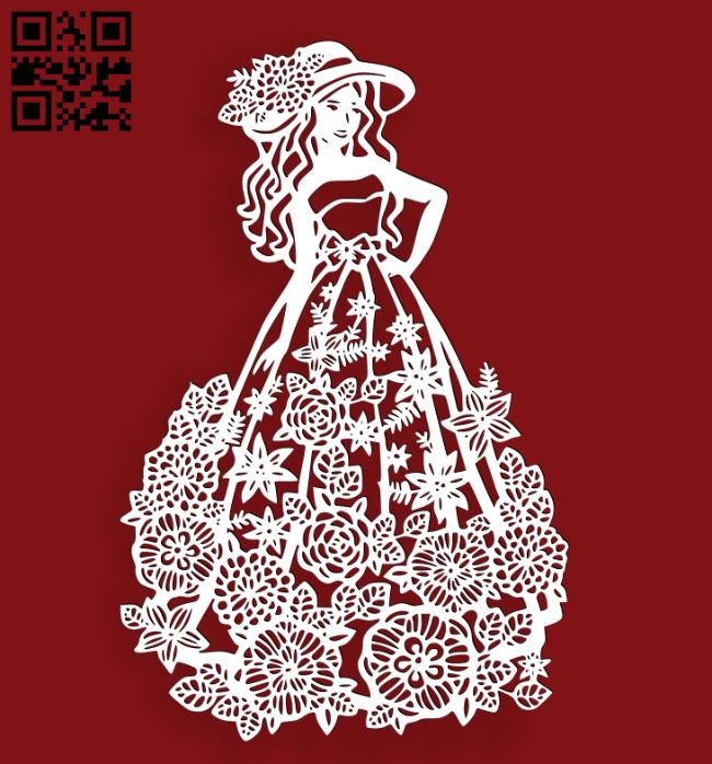 Flower woman E0018102 file cdr and dxf free vector download for laser cut